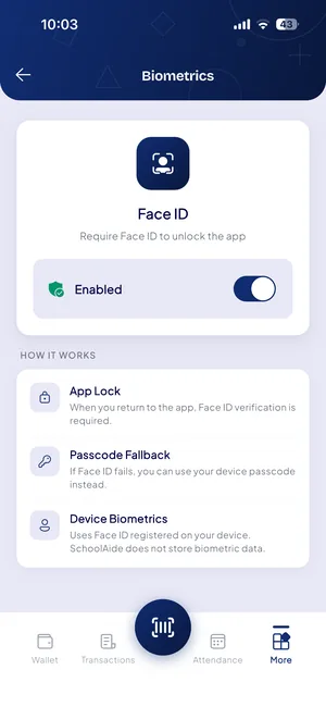 Biometric unlock